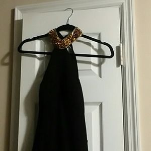 Black backless Sequin Dress